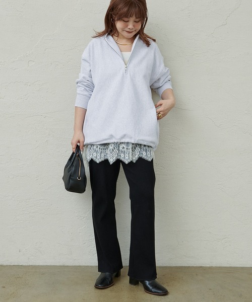 PUAL CE CIN（ピュアルセシン）の「【＠noricorico102企画】ハーフジップドローコードスウェット（スウェット・レディース・ネイビー/グレー・FREE）」の11枚目の写真