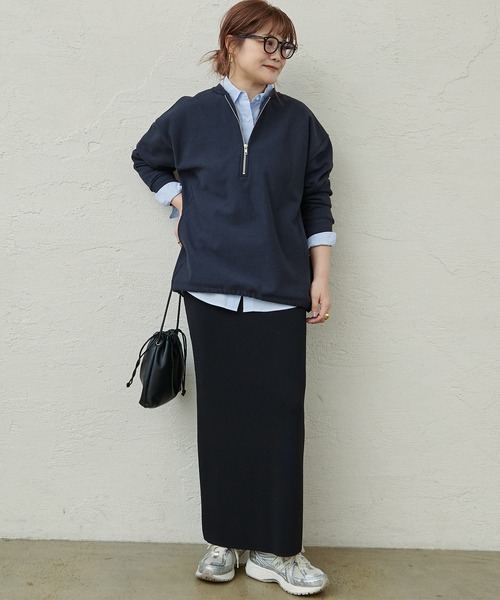 PUAL CE CIN（ピュアルセシン）の「【＠noricorico102企画】ハーフジップドローコードスウェット（スウェット・レディース・ネイビー/グレー・FREE）」の19枚目の写真