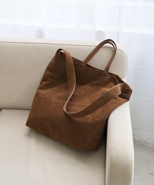 coen（コーエン）の「スエードライク 2wayトートバッグ（ショルダーバッグ・レディース・ブラック/ブラウン/ベージュ・FREE）」の2枚目の写真