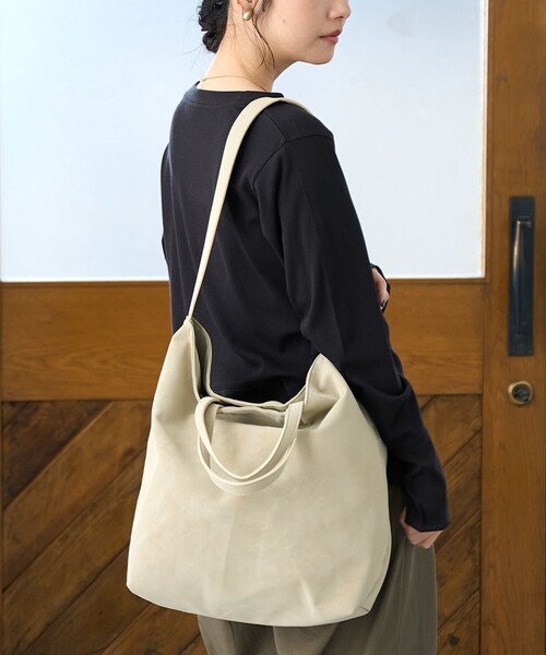 coen（コーエン）の「スエードライク 2wayトートバッグ（ショルダーバッグ・レディース・ブラック/ブラウン/ベージュ・FREE）」の5枚目の写真