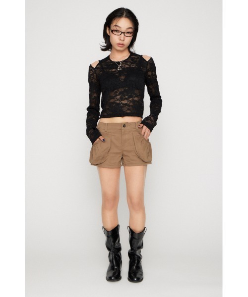 LAGUA GEM（ラグアジェム）の「LACE HALTER NECK トップス（Tシャツ/カットソー・レディース・アイボリー/ブラック/ブラウン・FREE）」の4枚目の写真