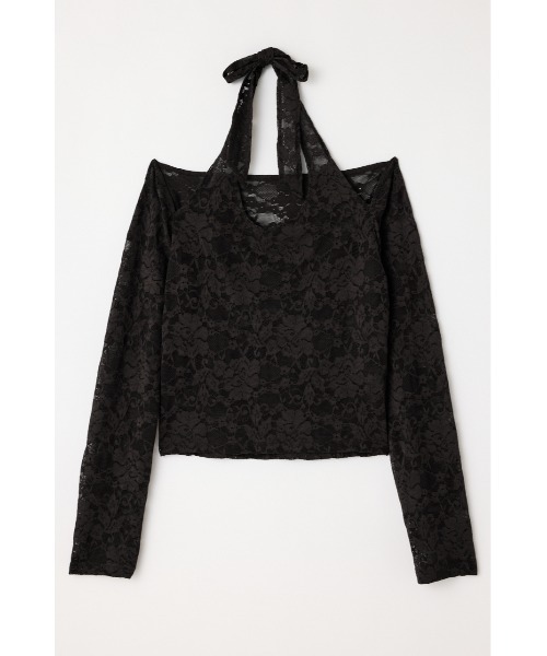 LAGUA GEM（ラグアジェム）の「LACE HALTER NECK トップス（Tシャツ/カットソー・レディース・アイボリー/ブラック/ブラウン・FREE）」の5枚目の写真
