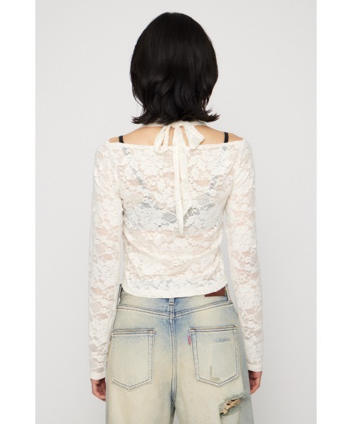 LAGUA GEM（ラグアジェム）の「LACE HALTER NECK トップス（Tシャツ/カットソー・レディース・アイボリー/ブラック/ブラウン・FREE）」の7枚目の写真