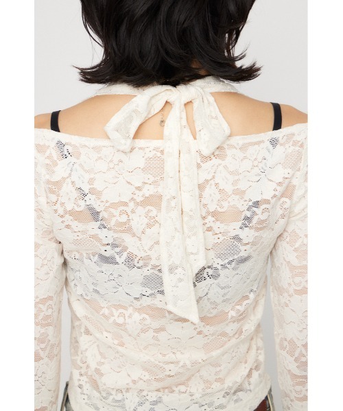 LAGUA GEM（ラグアジェム）の「LACE HALTER NECK トップス（Tシャツ/カットソー・レディース・アイボリー/ブラック/ブラウン・FREE）」の8枚目の写真