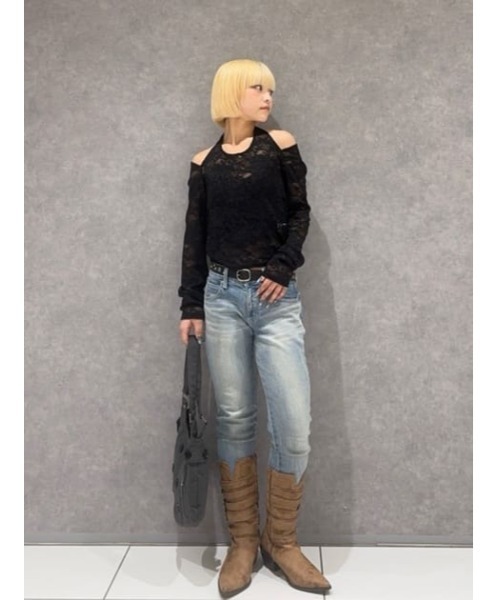 LAGUA GEM（ラグアジェム）の「LACE HALTER NECK トップス（Tシャツ/カットソー・レディース・アイボリー/ブラック/ブラウン・FREE）」の14枚目の写真