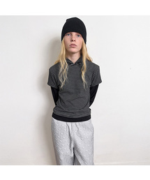 STRIPE HOODIE LAYERED TEE (black)
