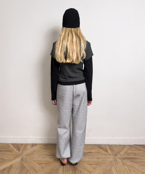 DIAGONAL（ダイアゴナル）の「STRIPE HOODIE LAYERED TEE (black)（Tシャツ/カットソー・レディース・その他・FREE）」の8枚目の写真