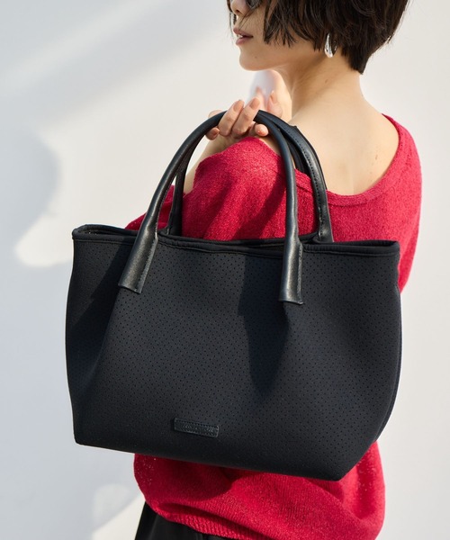 BARNYARDSTORM（バンヤードストーム）の「BARNYARDSTORM / パンチングビックトート（トートバッグ・レディース・ライトグレー/ホワイト系その他/ブラック・FREE）」の3枚目の写真