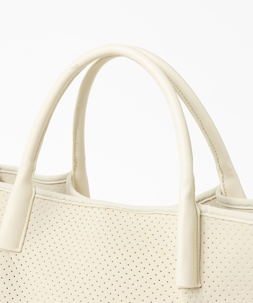 BARNYARDSTORM（バンヤードストーム）の「BARNYARDSTORM / パンチングビックトート（トートバッグ・レディース・ライトグレー/ホワイト系その他/ブラック・FREE）」の14枚目の写真