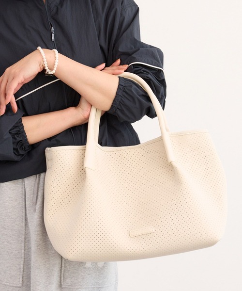 BARNYARDSTORM（バンヤードストーム）の「BARNYARDSTORM / パンチングビックトート（トートバッグ・レディース・ライトグレー/ホワイト系その他/ブラック・FREE）」の9枚目の写真