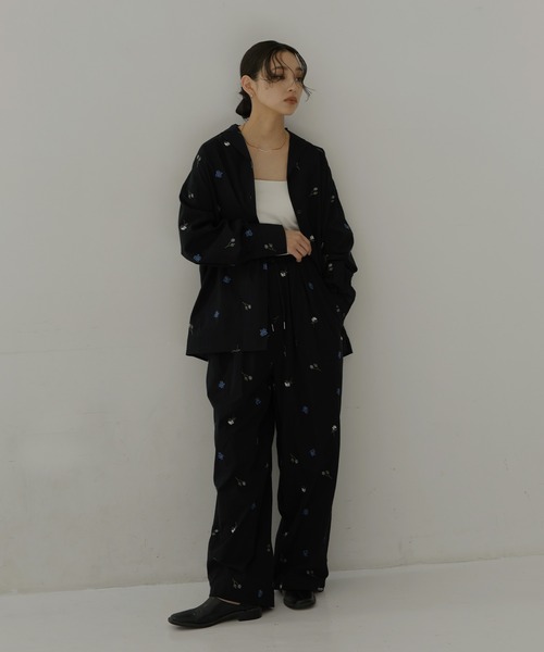 hellam（へラム）の「配色刺繍イージーパンツ（その他パンツ・レディース・ブラック/ホワイト・FREE）」の7枚目の写真