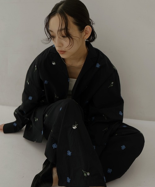 hellam（へラム）の「配色刺繍イージーパンツ（その他パンツ・レディース・ブラック/ホワイト・FREE）」の11枚目の写真