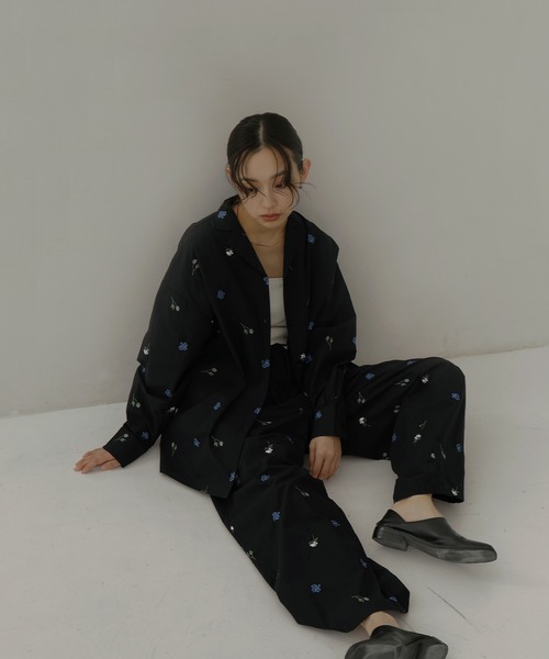 hellam（へラム）の「配色刺繍イージーパンツ（その他パンツ・レディース・ブラック/ホワイト・FREE）」の12枚目の写真