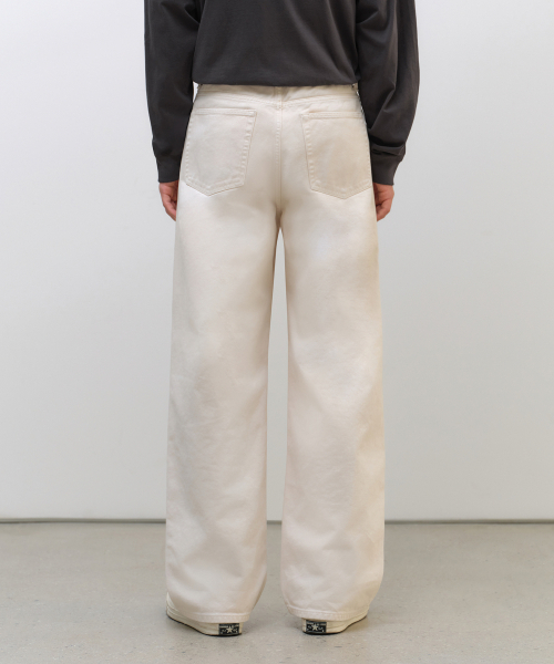 MUSINSA STANDARD（ムシンサスタンダード）の「ワンタックワイドデニムパンツ [クリーム]（デニムパンツ・メンズ・その他・26/27/28/29/30/31/32/33/34/36/38/40/42）」の3枚目の写真