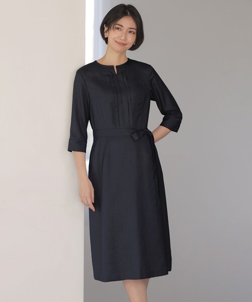 J.PRESS(ジェイプレス)の「【定番人気・セットアップ対応】OXIJEWEL ストレッチ ワンピース(ワンピース・レディース・ネイビー系/シルバー系/ライトグレー系・T13/T15)」の1枚目の写真