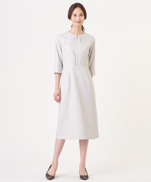 J.PRESS(ジェイプレス)の「【定番人気・セットアップ対応】OXIJEWEL ストレッチ ワンピース(ワンピース・レディース・ネイビー系/シルバー系/ライトグレー系・T13/T15)」の6枚目の写真