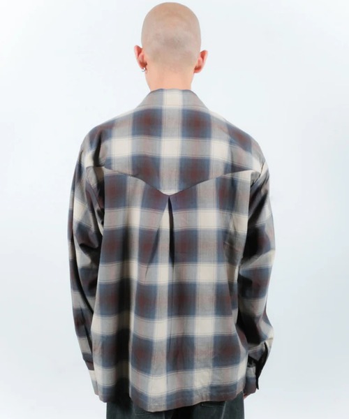 Jieda（ジエダ）の「【Jieda/ジエダ】CHECK OPEN COLLAR SHIRT（シャツ/ブラウス・メンズ・ブラック/ブラウン・1/2）」の17枚目の写真