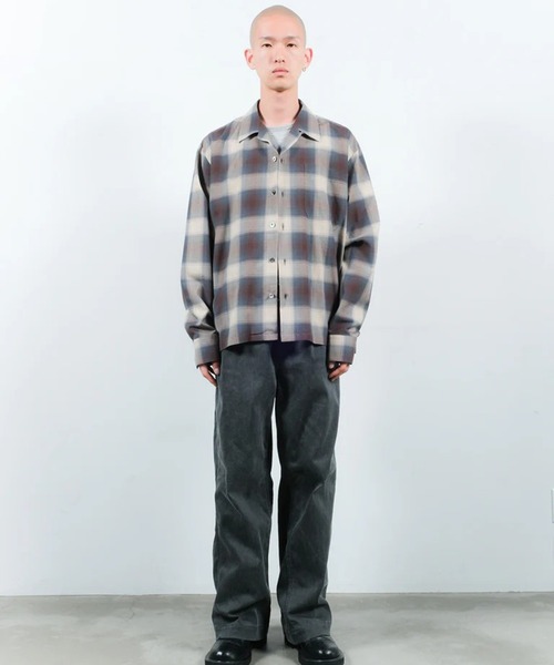 Jieda（ジエダ）の「【Jieda/ジエダ】CHECK OPEN COLLAR SHIRT（シャツ/ブラウス・メンズ・ブラック/ブラウン・1/2）」の18枚目の写真