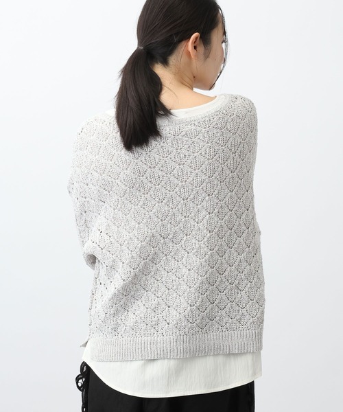 studio CLIP（スタディオクリップ）の「《natural by clip》7ゲージ透かしプルオーバーセット（その他トップス・レディース・グレー/ネイビー/ベージュ・FREE）」の8枚目の写真