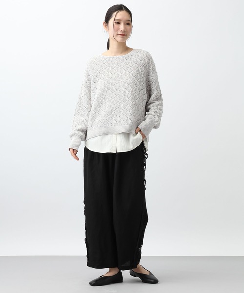 studio CLIP（スタディオクリップ）の「《natural by clip》7ゲージ透かしプルオーバーセット（その他トップス・レディース・グレー/ネイビー/ベージュ・FREE）」の11枚目の写真