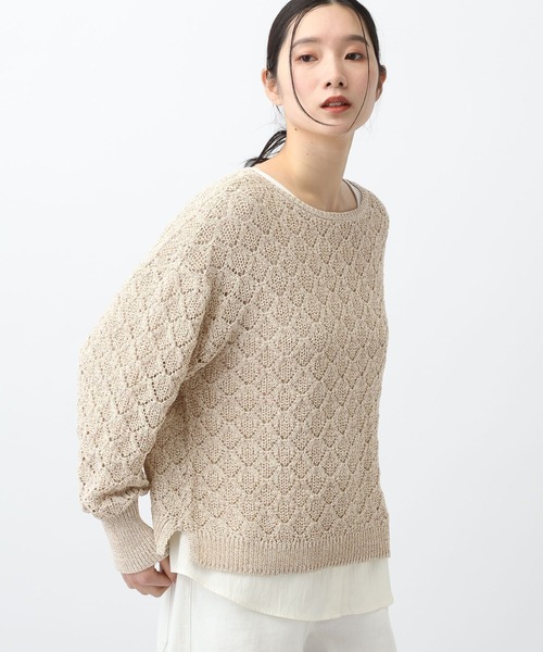 studio CLIP（スタディオクリップ）の「《natural by clip》7ゲージ透かしプルオーバーセット（その他トップス・レディース・グレー/ネイビー/ベージュ・FREE）」の15枚目の写真