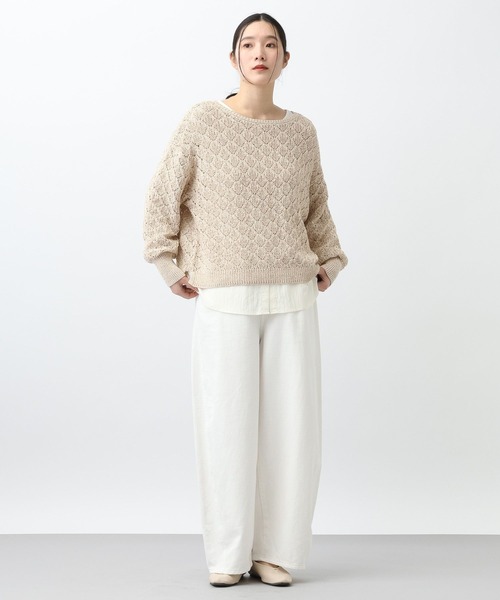 studio CLIP（スタディオクリップ）の「《natural by clip》7ゲージ透かしプルオーバーセット（その他トップス・レディース・グレー/ネイビー/ベージュ・FREE）」の20枚目の写真