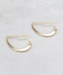 メタルドロップデザインフープピアス