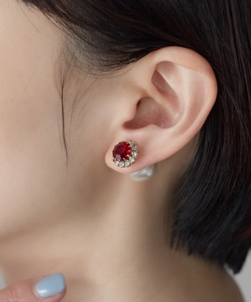 ciite'(シーテ)の「ビジューパールピアス(両耳用)(ピアス(両耳用)・レディース・ブラック/ブルー/パープル/レッド/グリーン・FREE)」の5枚目の写真