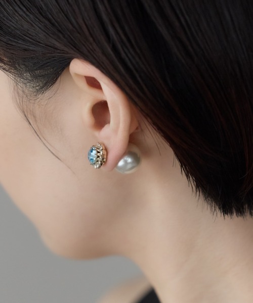 ciite'(シーテ)の「ビジューパールピアス(両耳用)(ピアス(両耳用)・レディース・ブラック/ブルー/パープル/レッド/グリーン・FREE)」の3枚目の写真