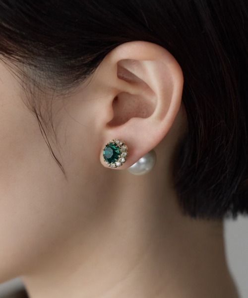 ciite'(シーテ)の「ビジューパールピアス(両耳用)(ピアス(両耳用)・レディース・ブラック/ブルー/パープル/レッド/グリーン・FREE)」の2枚目の写真