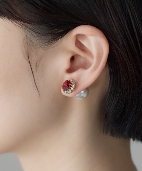 ciite'(シーテ)の「ビジューパールピアス(両耳用)(ピアス(両耳用)・レディース・ブラック/ブルー/パープル/レッド/グリーン・FREE)」の11枚目の写真