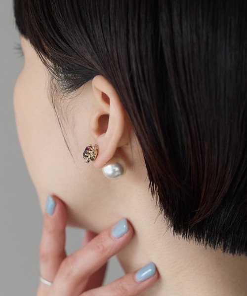 ciite'(シーテ)の「ビジューパールピアス(両耳用)(ピアス(両耳用)・レディース・ブラック/ブルー/パープル/レッド/グリーン・FREE)」の14枚目の写真