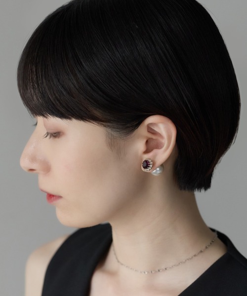ciite'(シーテ)の「ビジューパールピアス(両耳用)(ピアス(両耳用)・レディース・ブラック/ブルー/パープル/レッド/グリーン・FREE)」の15枚目の写真