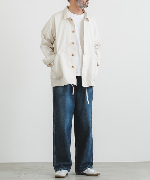 quadro(クオドロ)の「C/L高密度ツイルカバージャケット(カバーオール・メンズ・ブラック/キナリ・MEDIUM)」の16枚目の写真