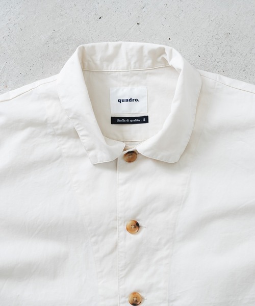 quadro(クオドロ)の「C/L高密度ツイルカバージャケット(カバーオール・メンズ・ブラック/キナリ・MEDIUM)」の4枚目の写真