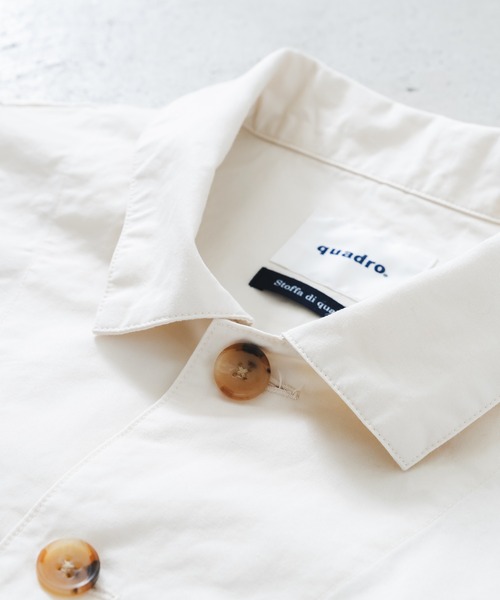 quadro(クオドロ)の「C/L高密度ツイルカバージャケット(カバーオール・メンズ・ブラック/キナリ・MEDIUM)」の6枚目の写真