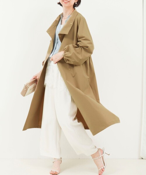 MICO COULIER(ミコクリエ)の「撥水スタンドカラーロングコート(その他アウター・レディース・ネイビー/キャメル・38)」の2枚目の写真