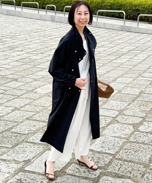 MICO COULIER(ミコクリエ)の「撥水スタンドカラーロングコート(その他アウター・レディース・ネイビー/キャメル・38)」の22枚目の写真