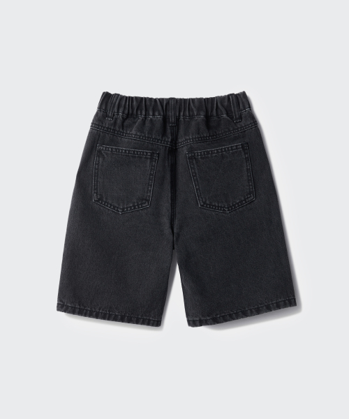 MUSINSA STANDARD KIDS（ムシンサスタンダードキッズ）の「ワンタックワイドデニムショーツ [ウォッシュドブラック]（その他パンツ・レディース・その他・100/110/120/130/140/150/160）」の7枚目の写真