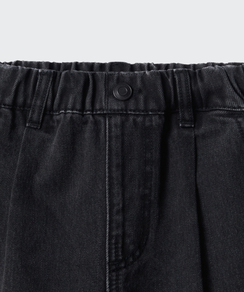 MUSINSA STANDARD KIDS（ムシンサスタンダードキッズ）の「ワンタックワイドデニムショーツ [ウォッシュドブラック]（その他パンツ・レディース・その他・100/110/120/130/140/150/160）」の8枚目の写真
