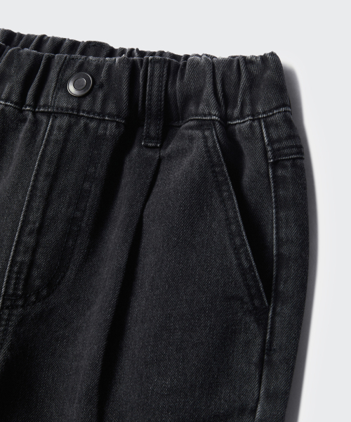 MUSINSA STANDARD KIDS（ムシンサスタンダードキッズ）の「ワンタックワイドデニムショーツ [ウォッシュドブラック]（その他パンツ・レディース・その他・100/110/120/130/140/150/160）」の3枚目の写真