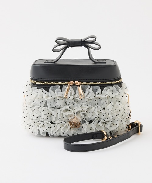 NICE CLAUP チュールフリルバニティーバッグ アイボリー 再予約！【tulle collection】チュールフリルバニティーバッグ