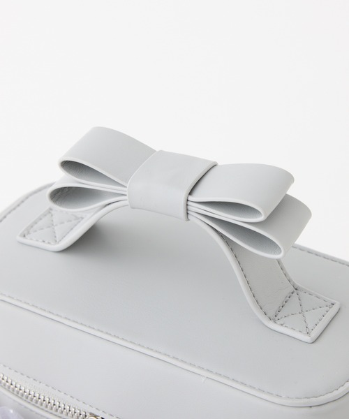 one after another NICE CLAUP（ワンアフターアナザーナイスクラップ）の「再予約！【tulle collection】チュールフリルバニティーバッグ（ショルダーバッグ・レディース・ブラック/アイボリー/ピンク/サックスブルー・FREE）」の9枚目の写真