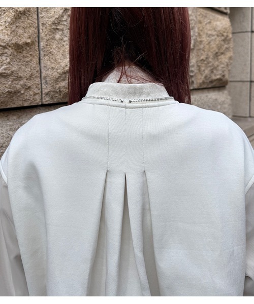 LUGIVA（ルギヴァ）の「【LUGIVA/ルギバ】チュールレイヤードスリーブジップアップブルゾン（ブルゾン・レディース・オフホワイト/ブラック・FREE）」の14枚目の写真