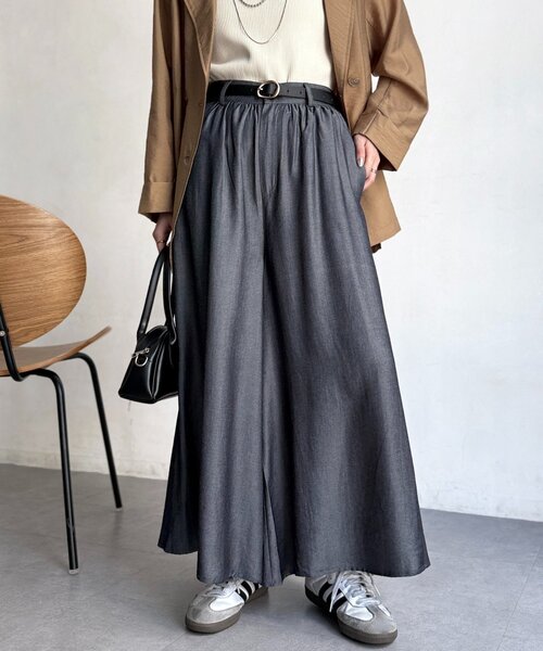 Chez toi（シェトワ）の「落ち感フレアテンセルパンツ（その他パンツ・レディース・インディゴブルー/ブルー/ブラック・MEDIUM/PM）」の2枚目の写真