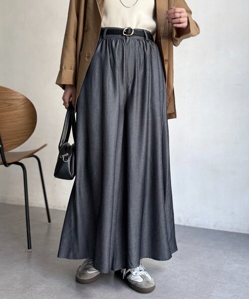 Chez toi（シェトワ）の「落ち感フレアテンセルパンツ（その他パンツ・レディース・インディゴブルー/ブルー/ブラック・MEDIUM/PM）」の4枚目の写真