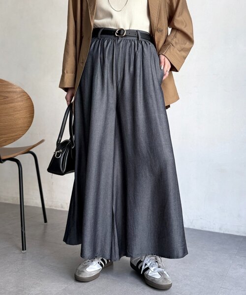 Chez toi（シェトワ）の「落ち感フレアテンセルパンツ（その他パンツ・レディース・インディゴブルー/ブルー/ブラック・MEDIUM/PM）」の5枚目の写真