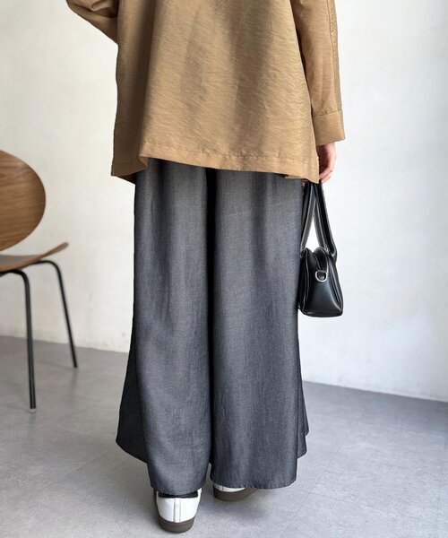 Chez toi（シェトワ）の「落ち感フレアテンセルパンツ（その他パンツ・レディース・インディゴブルー/ブルー/ブラック・MEDIUM/PM）」の7枚目の写真