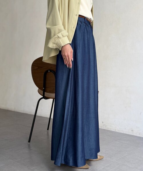 Chez toi（シェトワ）の「落ち感フレアテンセルパンツ（その他パンツ・レディース・インディゴブルー/ブルー/ブラック・MEDIUM/PM）」の22枚目の写真