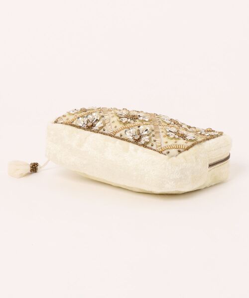 studio CLIP（スタディオクリップ）の「ﾋﾞｰｽﾞｼｼｭｳﾒｲｸﾎﾟｰﾁ（その他雑貨・レディース・ベージュ/ブルー・FREE）」の4枚目の写真